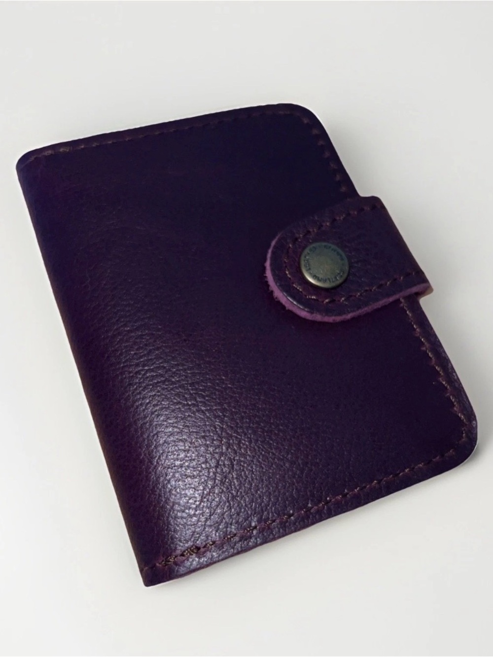 Portland Leather Mini Bifold CC Wallet in Dark Plum